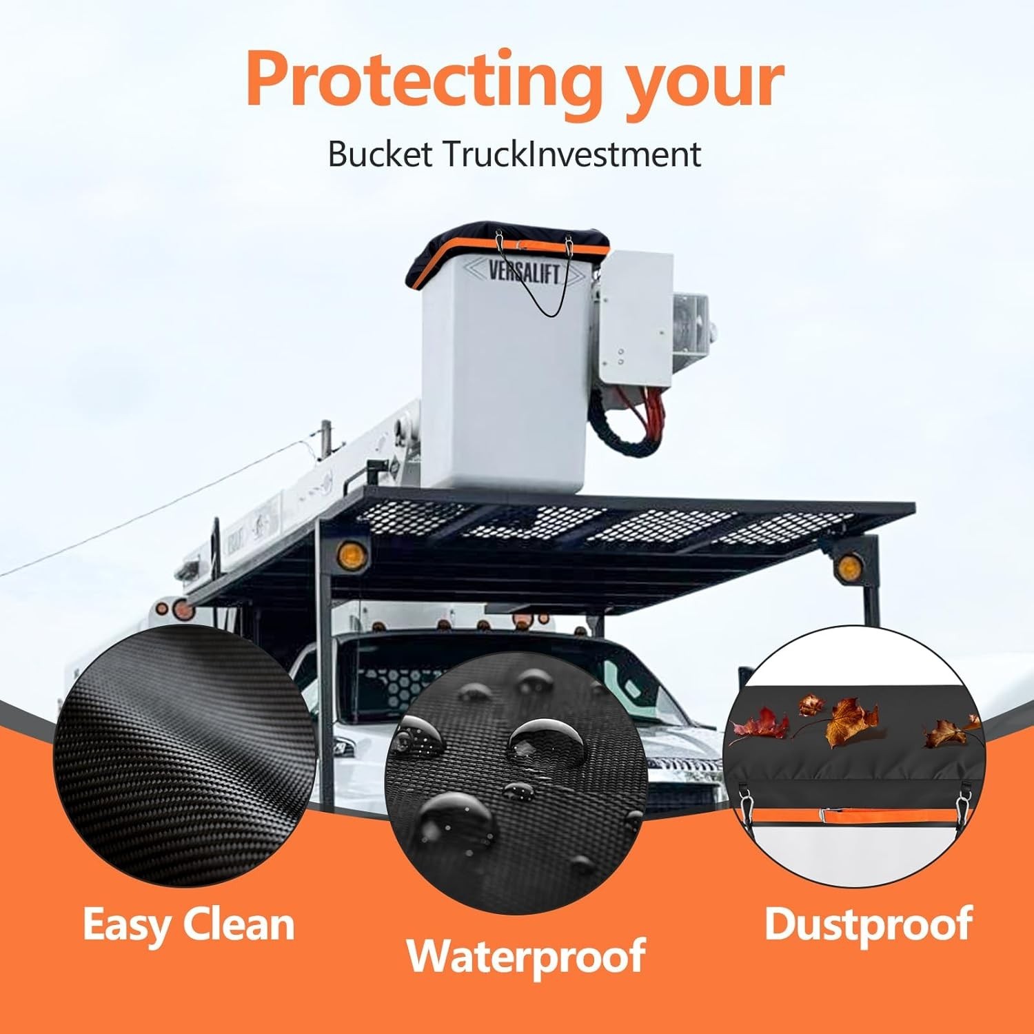 Bucket Truck Cover Fits 1 Man Vinyl Bucket Heavy Duty Double-Layer 600D Water…