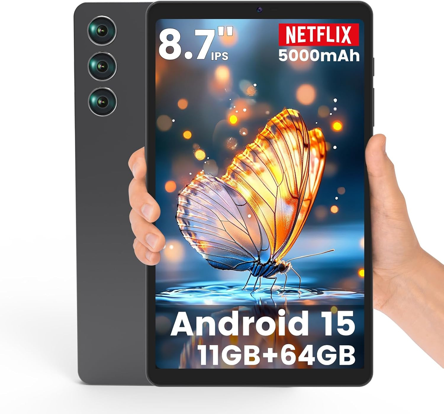 Android 15 Tablet 8.7 Inch, Mini Tablet 5000Mah, Dual-Band Wifi & BT5.0, 11GB RA