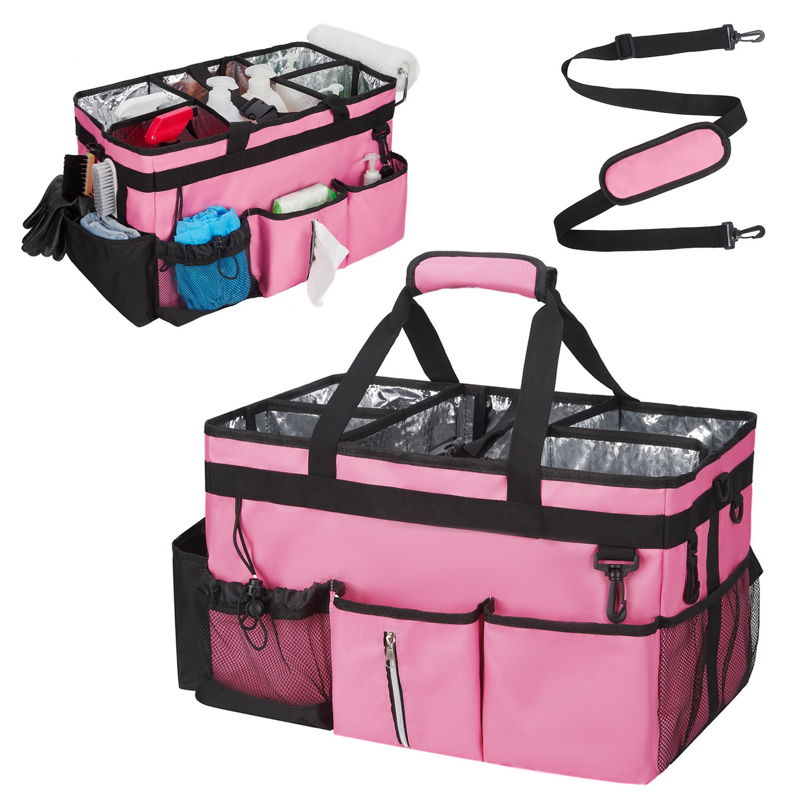 19 In Heavy Duty Tool Bag 20 Pocket Waterproof 900D Oxford Electrician Organizer