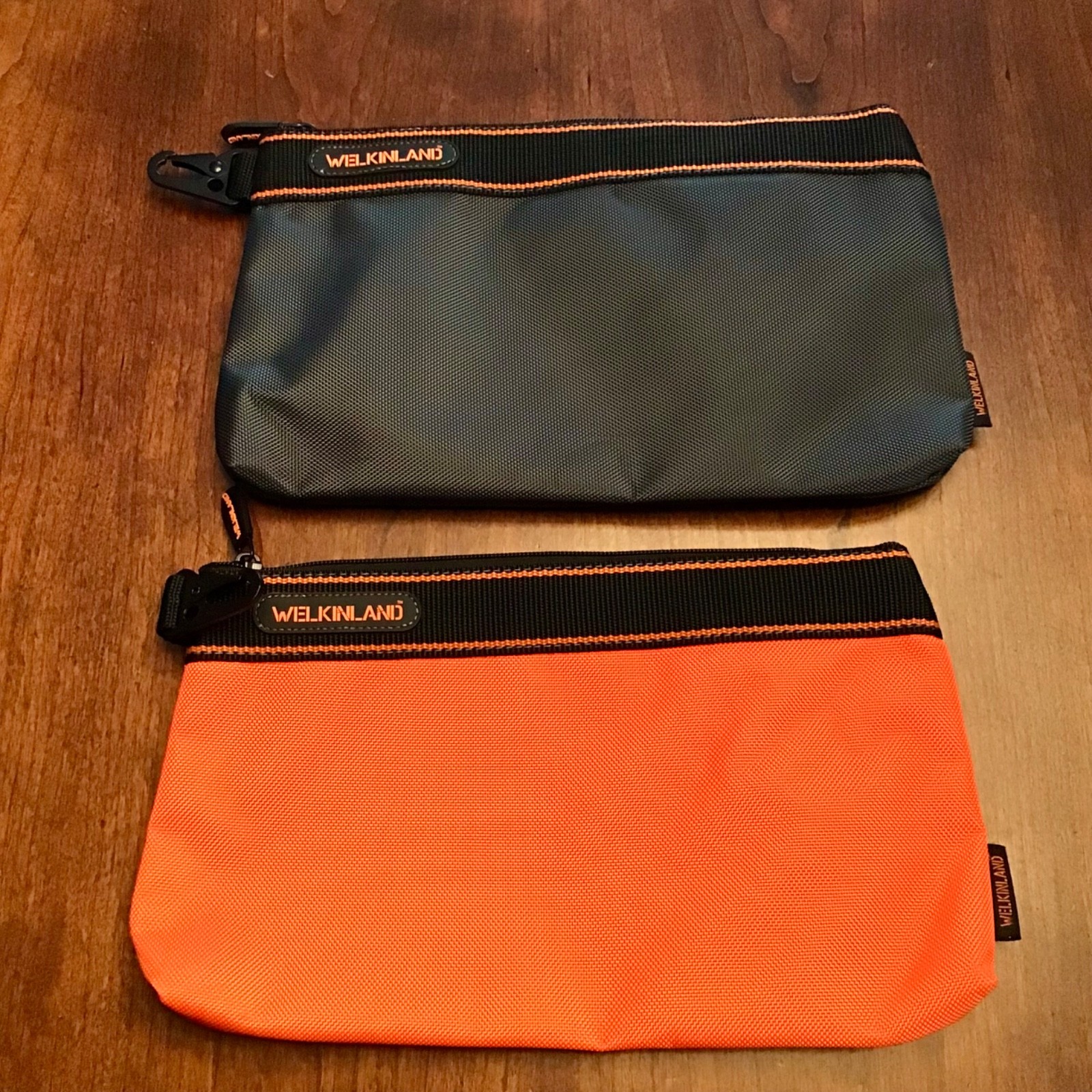 2 Welkinland Tool Zipper Pouches 12″W X 7″ Tall Waxed Canvas Heavy Duty