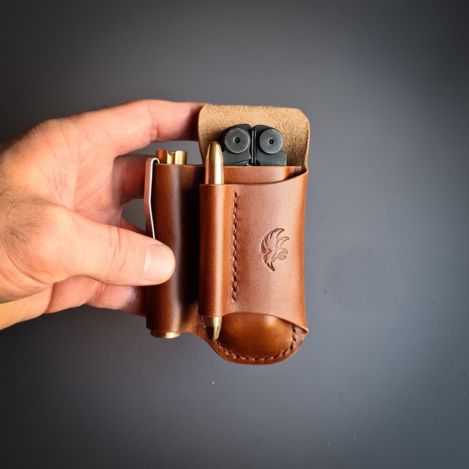 Leatherman Wave/Arc/Charge Belt Sheath, Leather EDC Organizer With Belt Loop
