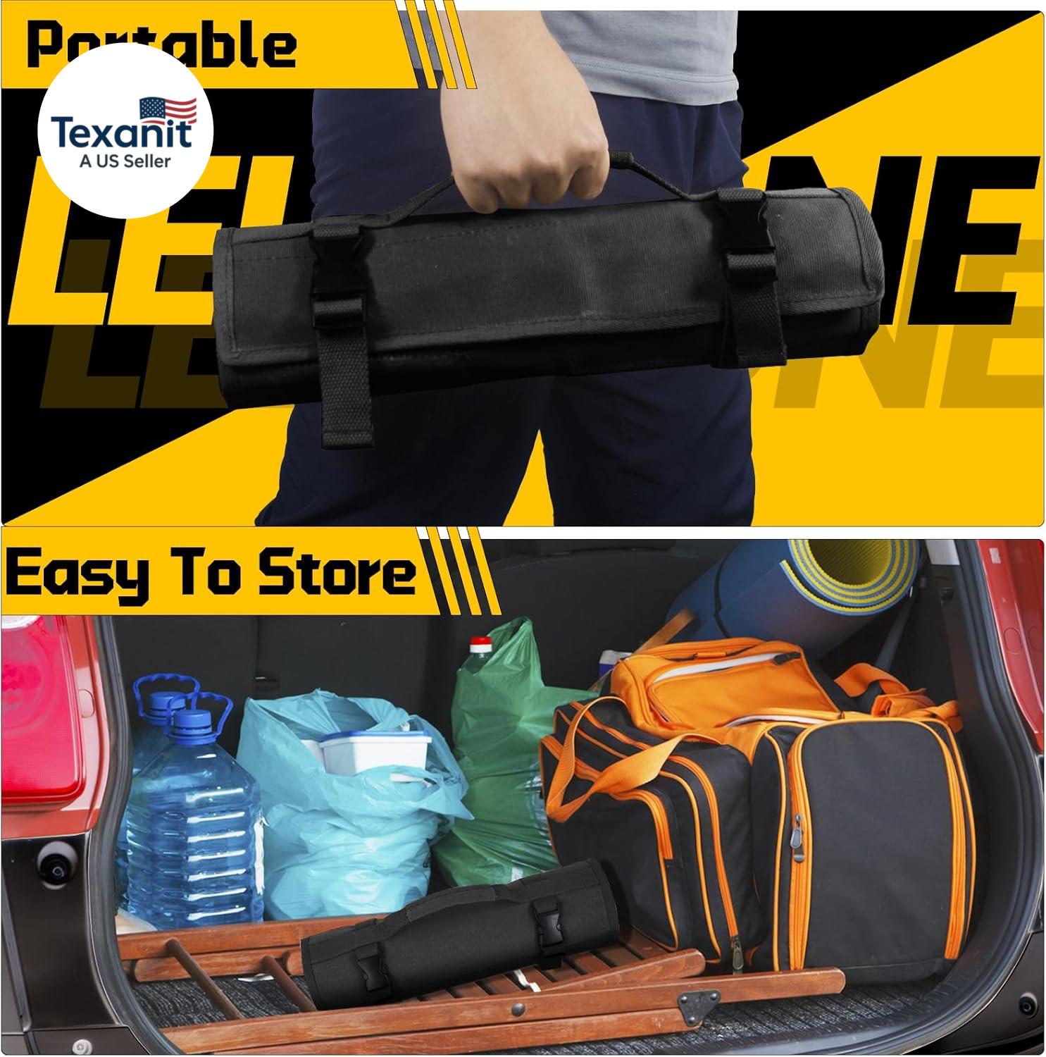 Wrench Roll 32 Pockets, Heavy-Duty 16 Oz. Waxed Canvas Wrench Roll up Bag Holds