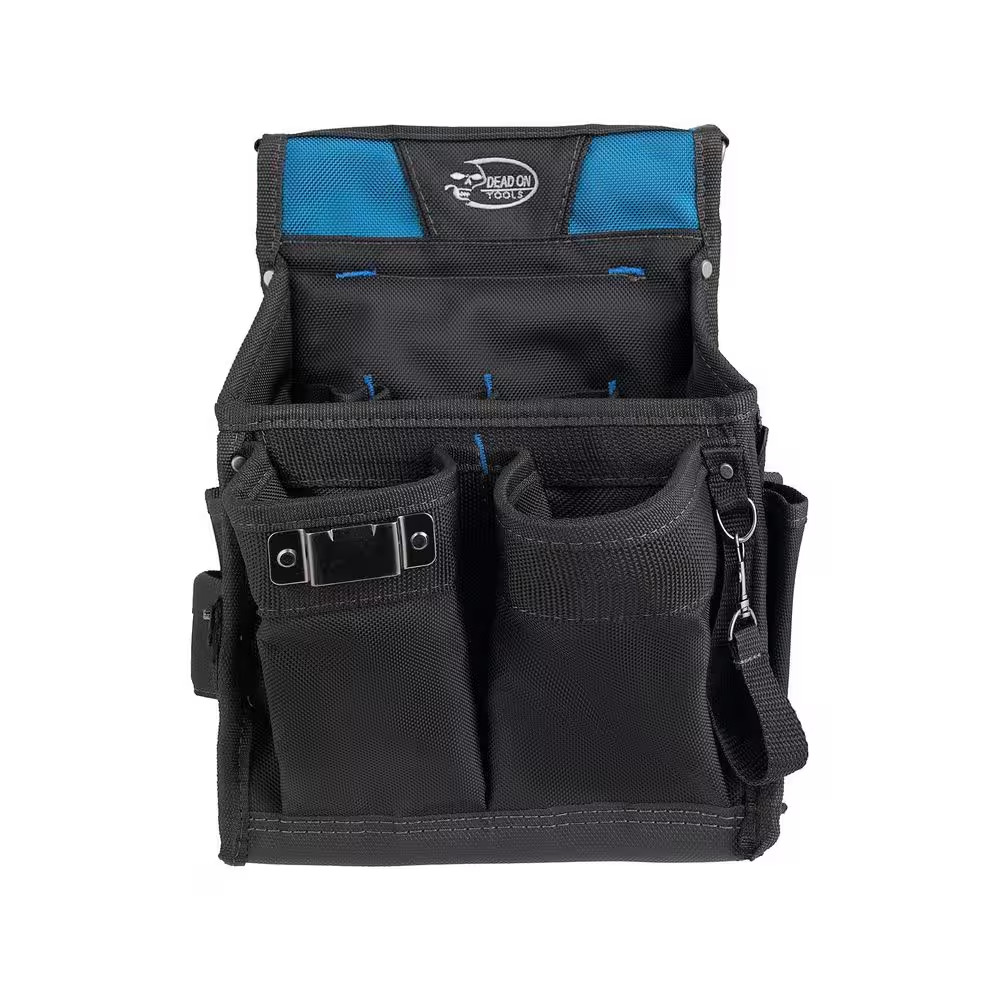 11 In. 14-Pocket Electricians Professional Tool Belt Pouch with Hammer Loop and