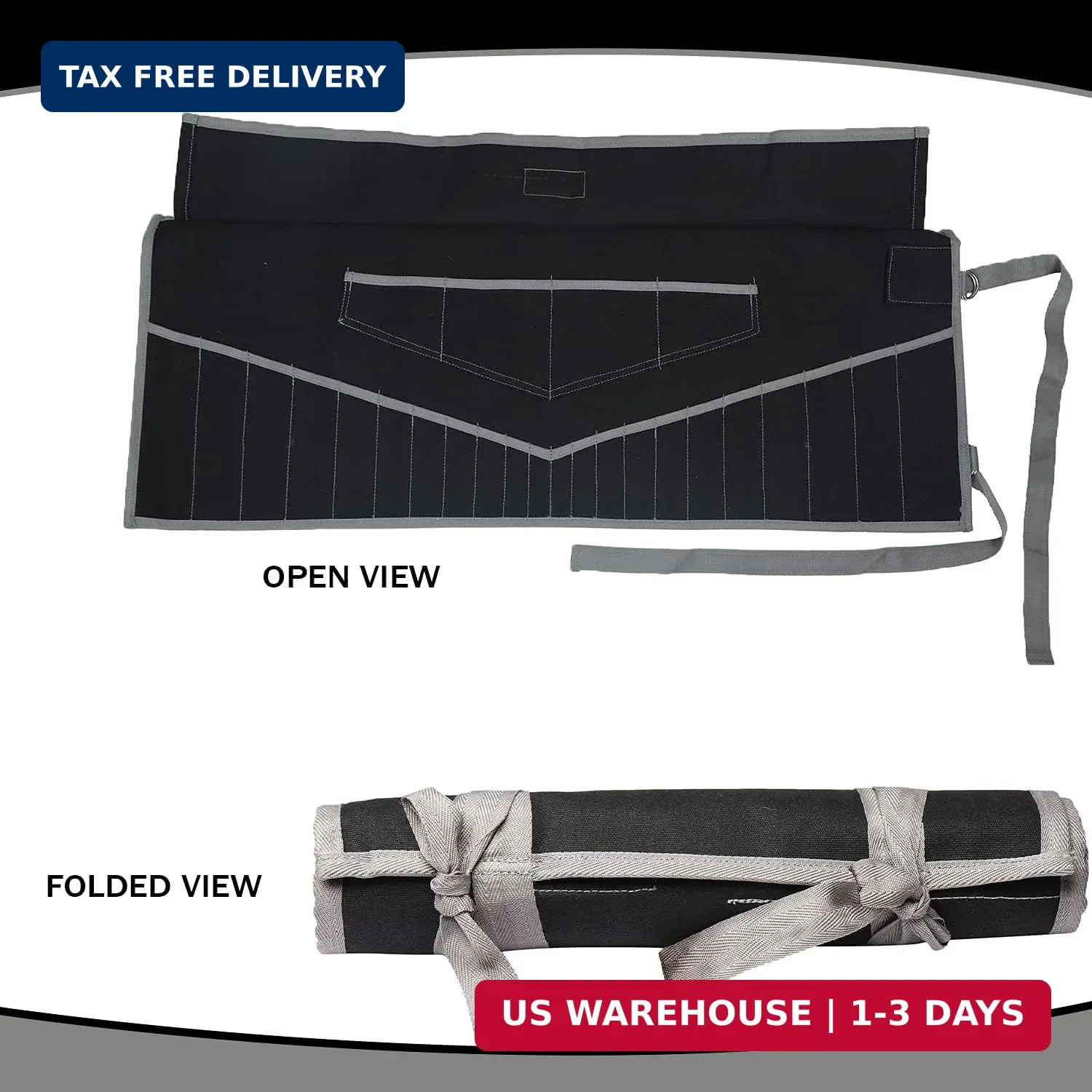 Tool Set Organizer, Pouch for Tool Kit W 26 Pockets Wrench Set Organizer, Metric
