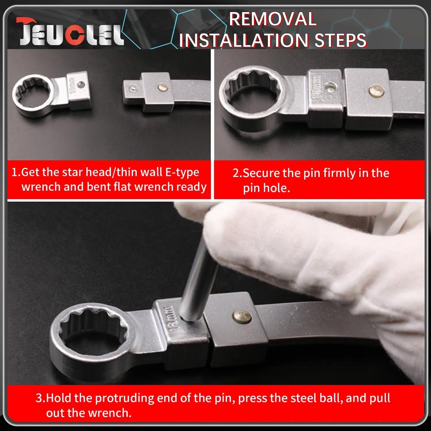 15PCS Alloy Steel Auto Belt Tensioner Tool Set for Pulleys and Timing