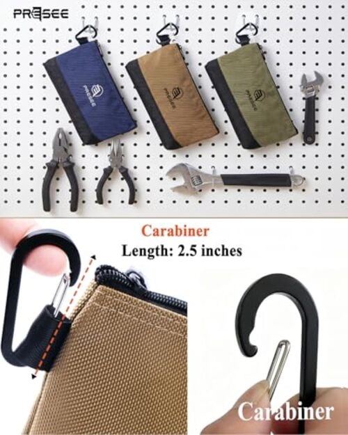 Khaki Tool Pouch Zipper – Small Stand-Up Organizer – 12″ – 1 Pack