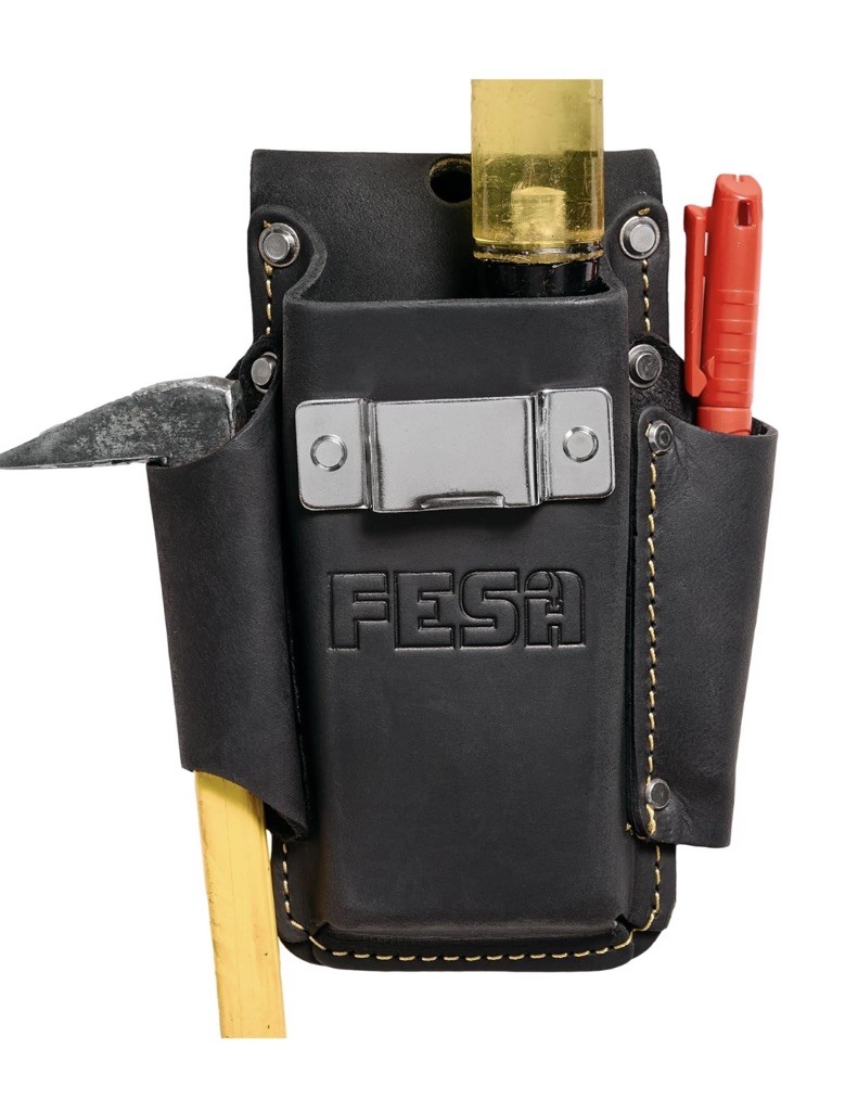 FESA 4 In 1 Multi-Tool Pouch Top Grain Leather Fits 3″ Belts 7-3/4” X 3-5/8”