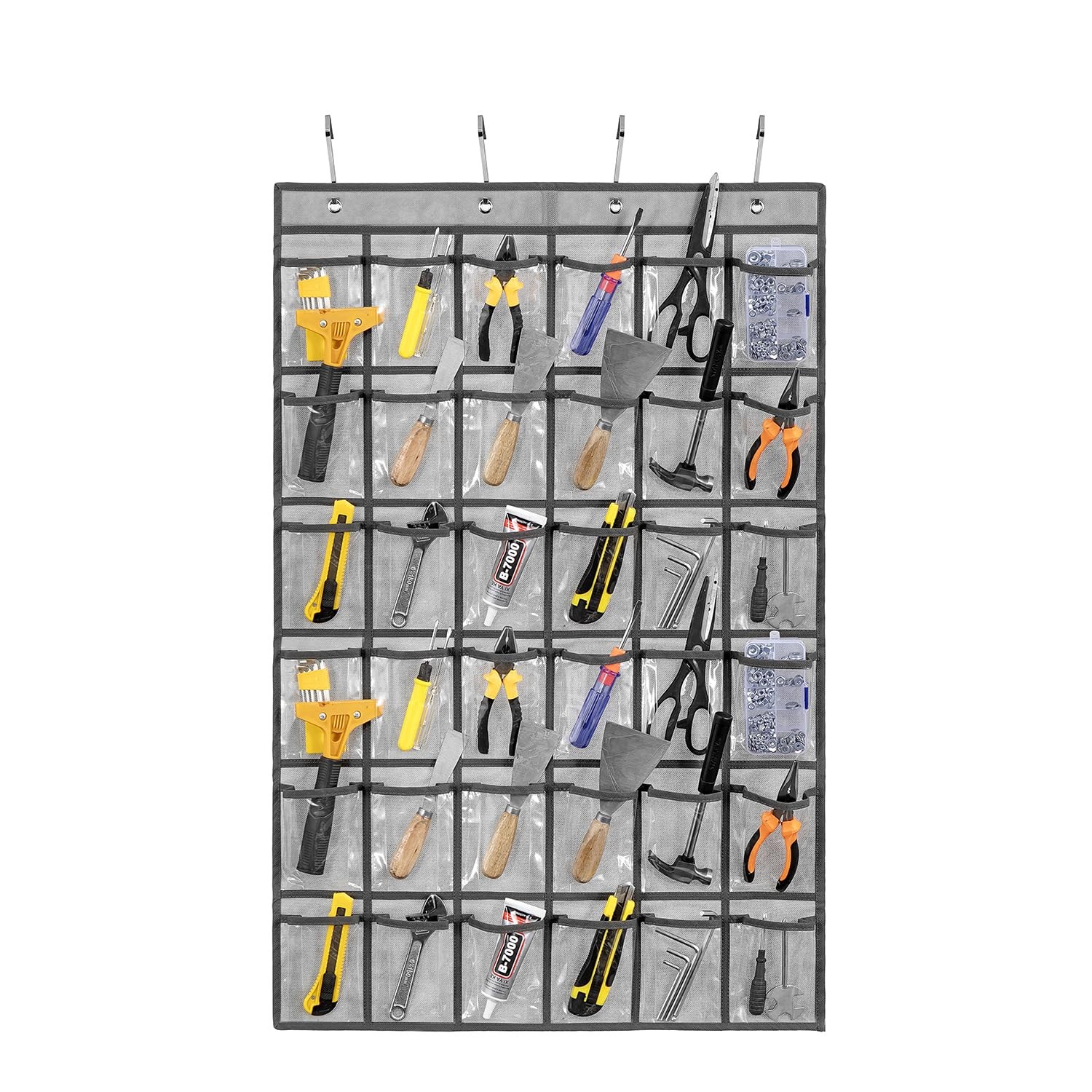 Over Door Hanging Tool Storage Bag Wall Mount Screw Organizer 36 Pockets