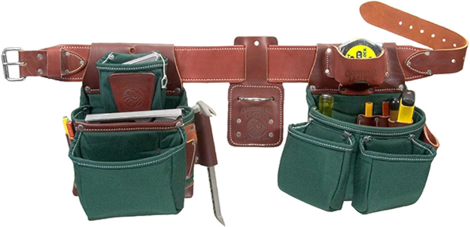 Oxylights XL Tool Belt – 22 Pockets & Double Outer Bag in Green