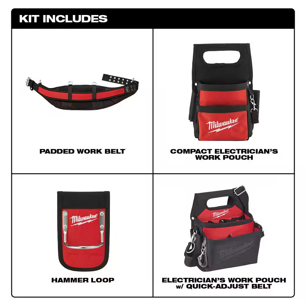Adjustable Electricians Waist Tool Belt with Screwdriver Set (11-Piece)
