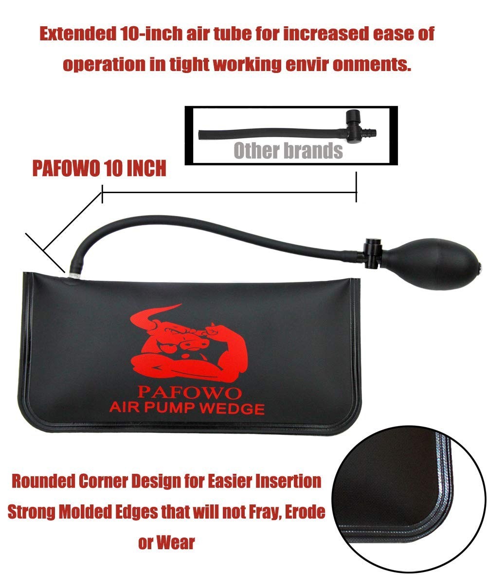 3-Piece Air Wedge Bag Pump Leveling Kit – Inflatable Shim Tool, 300 LB Capacity