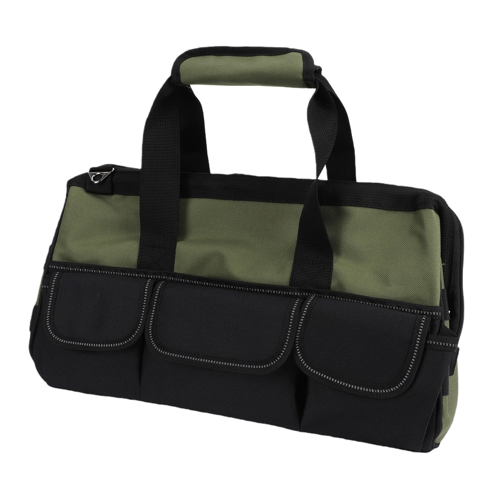 Heavy Tool Bag 15 Inch 25 Pockets Soft Tool Organizer For Electrician Green