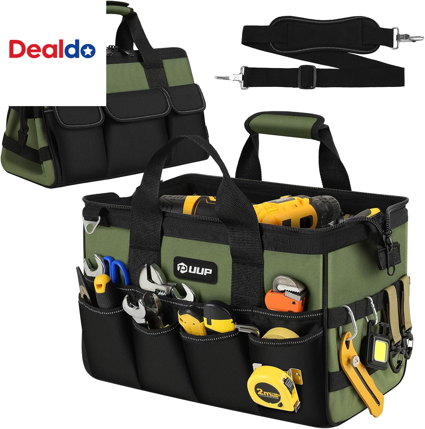 Heavy Duty Tool Bag 15-Inch, 16-Pocket Portable Empty Tool Box Organizer, Big St