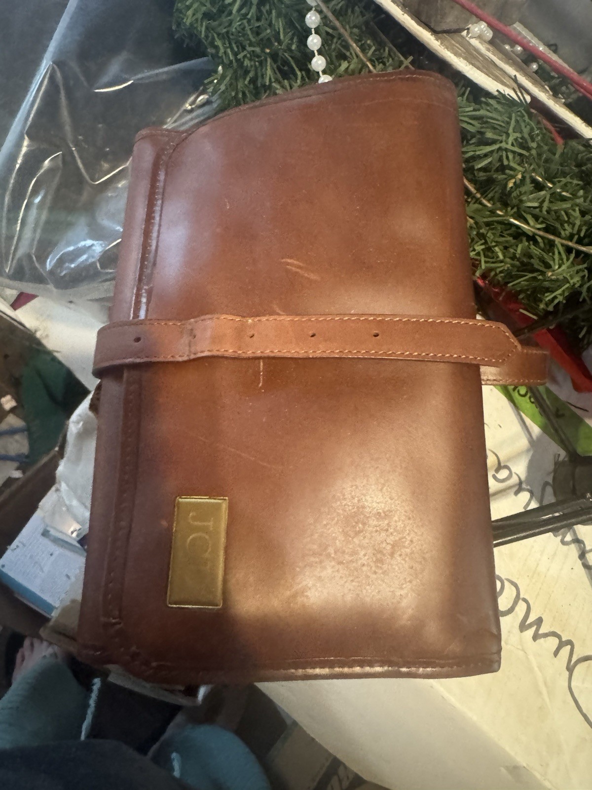 Vintage Leather Roll up Multi Purpose Roll Up Travel Organizer