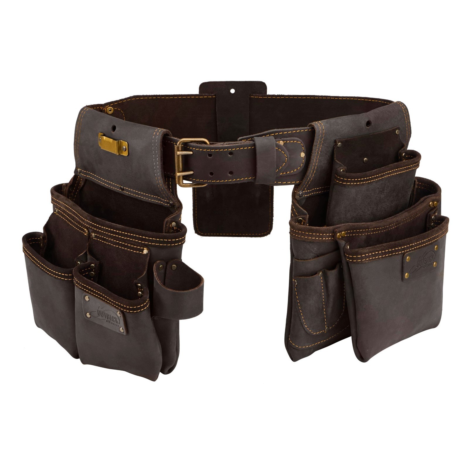 22-Pocket Leather Tool Belt – Oil-Tanned, Double-Stitched, Steel Rivets, Durable
