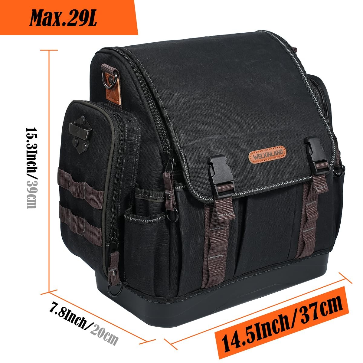 41-Pocket Electrician Tool Bag, 14.5 X 7.8 X 15.3 Inches, Black