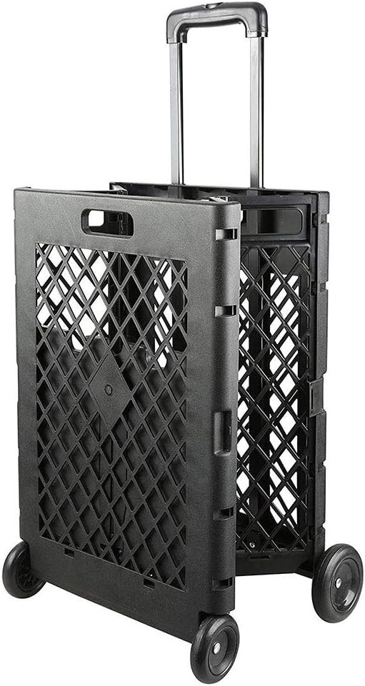 Durable 55lb Load Capacity Pack-N-Roll Folding Cart with Smooth Rolling Wheels