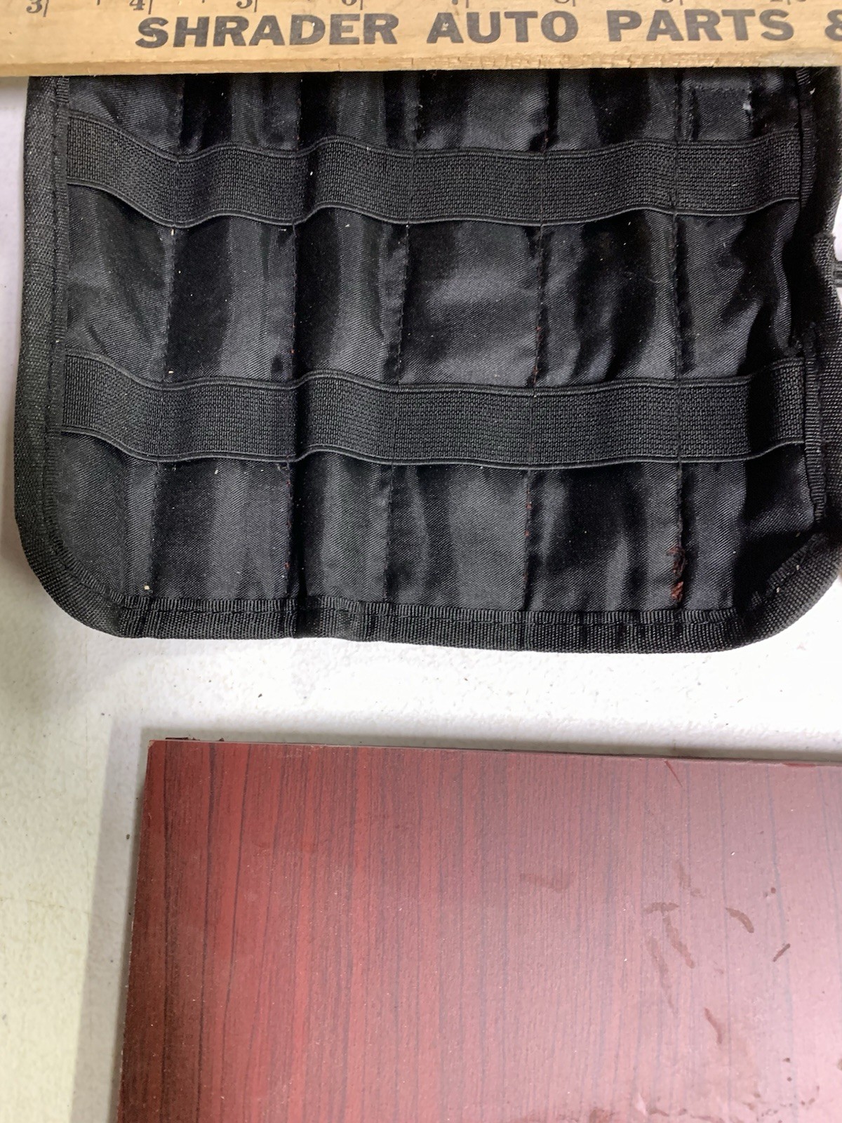 Empty six slotted tool roll organizer