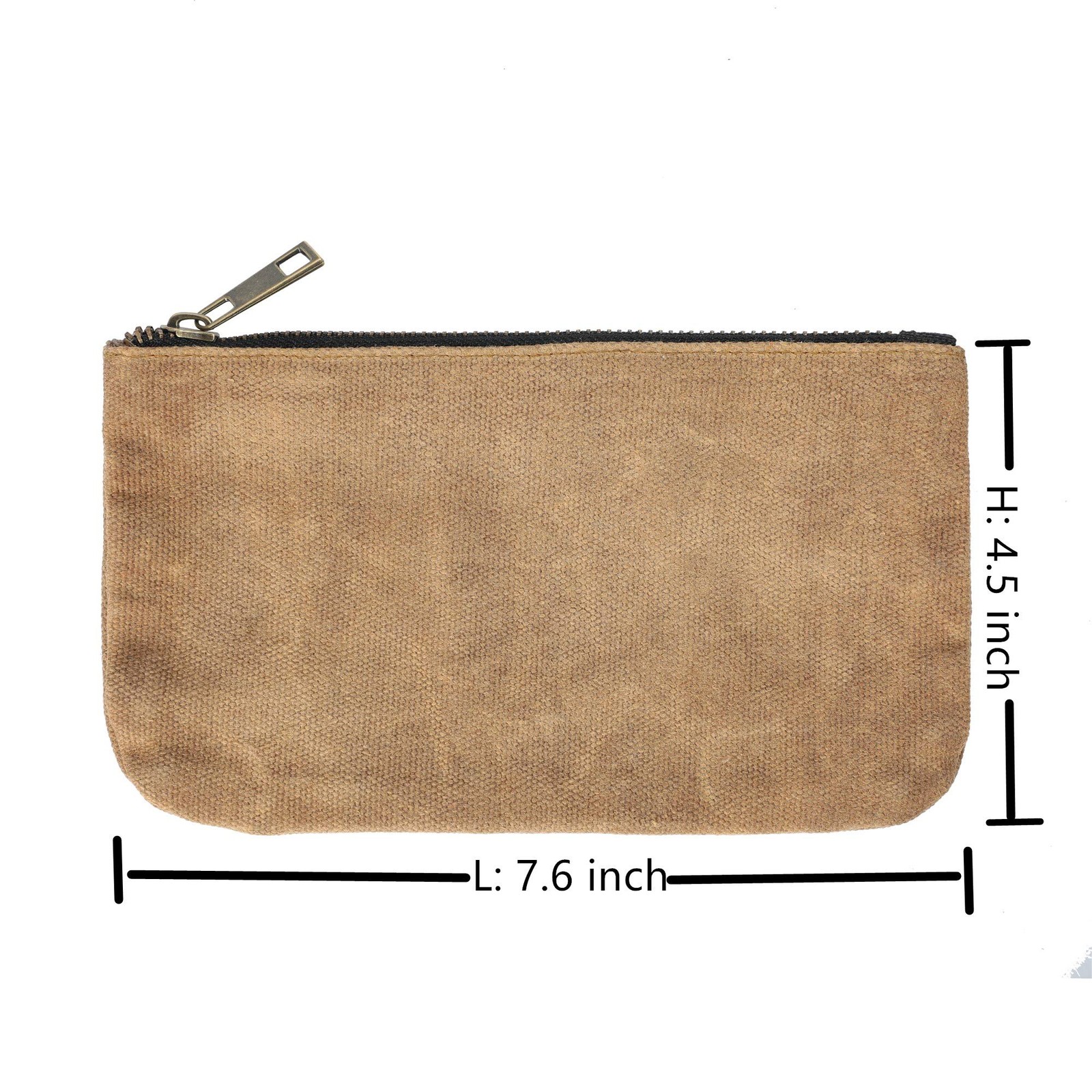 Tool Pouch, Heavy Duty 16oz Waxed Canvas Metal Zipper Tool Bags, Water Resist…