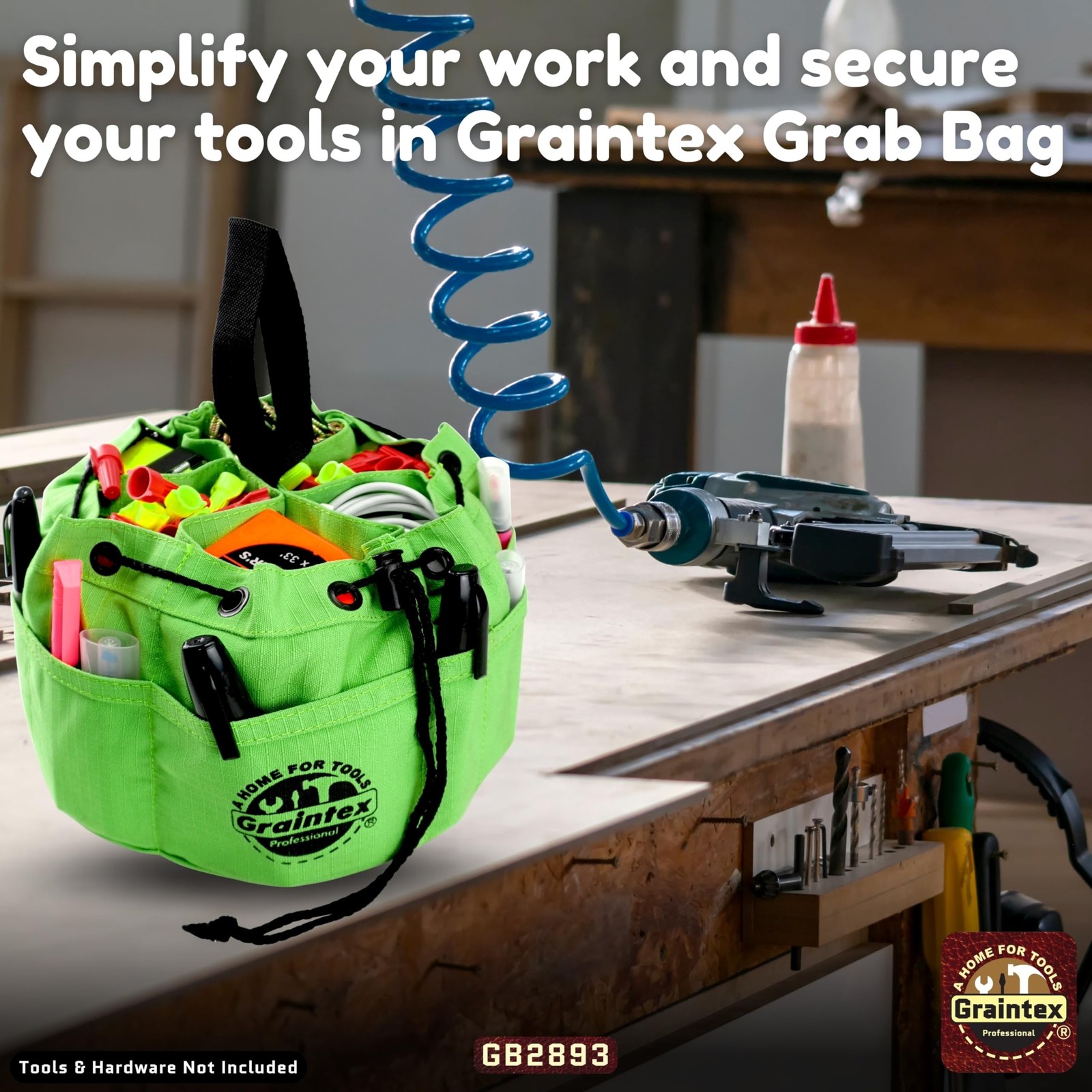 Lime Green Utility Holster Pouch Durable Tool Bag with Multiple Pockets
