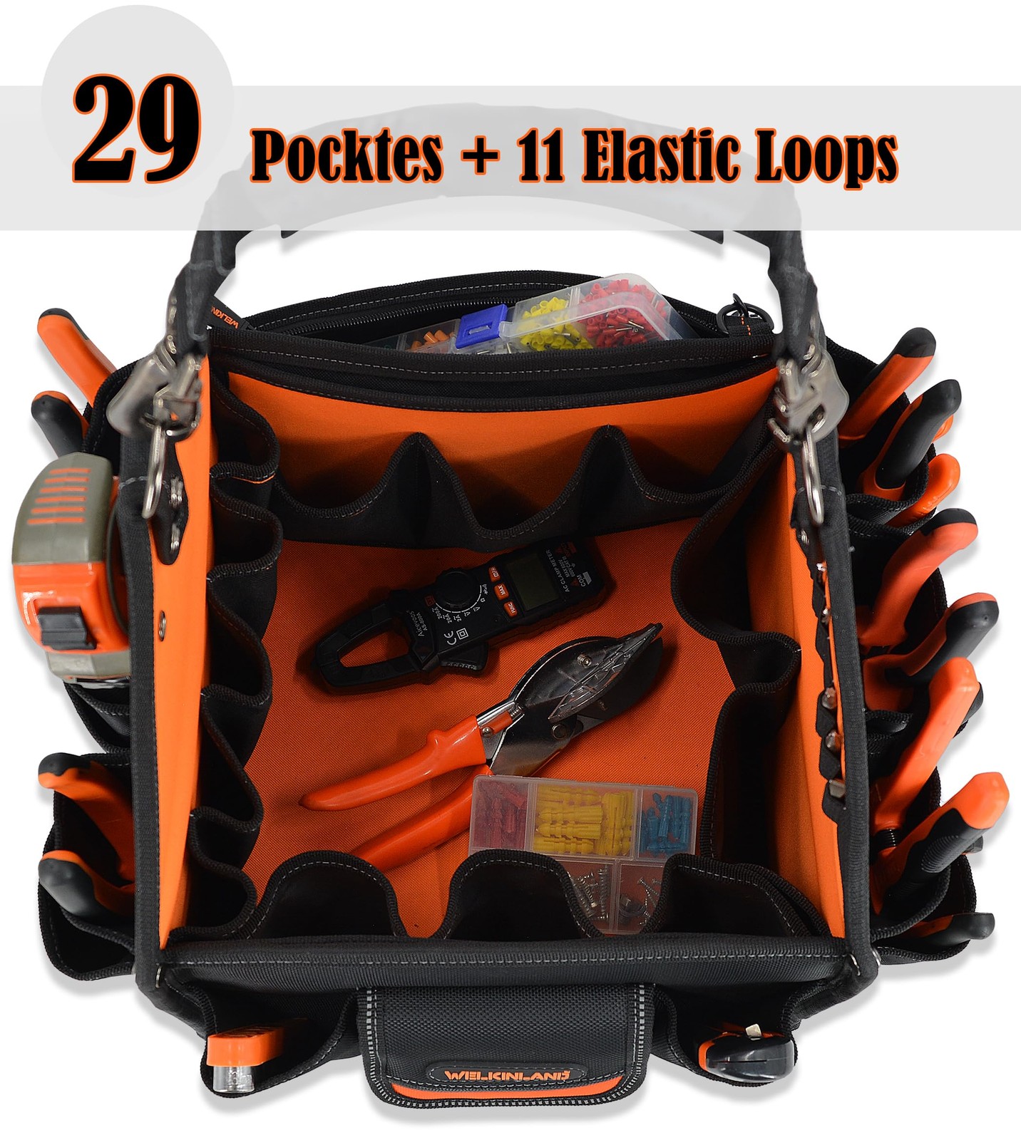 WELKINLAND 40-Pockets Tool tote, 25L Tote tool bag, Tech tools bag, Electrica…