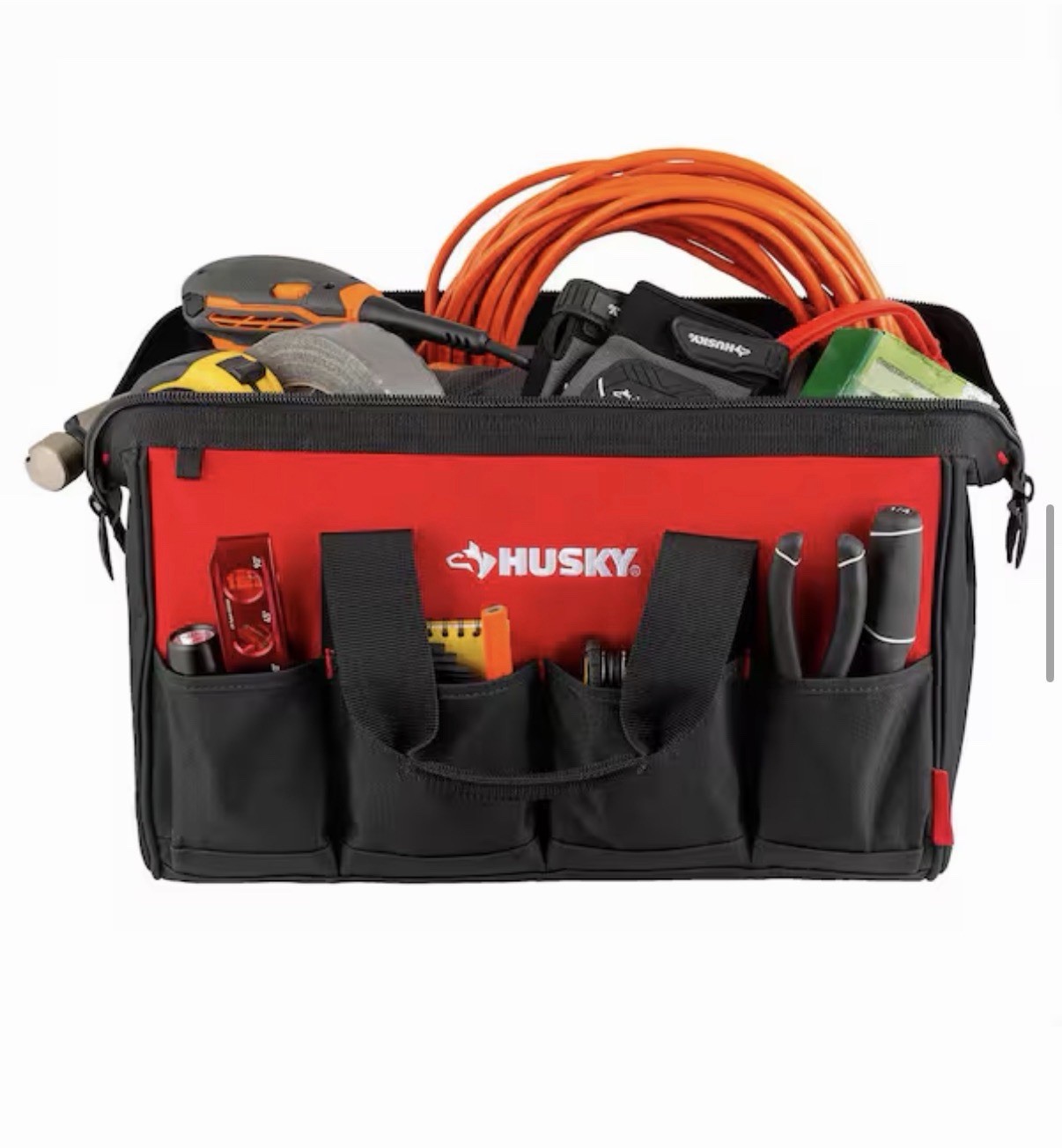 Husky Tool Bag Set Black/Red 3-Piece 18 in., 15 in. and 12 in. Tool Bag Combo