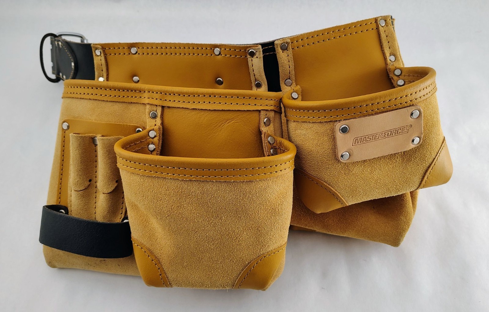 Masterforce Suede Leather 11-Pocket Tool Belt DIY Projects 2″ belt Heavy Duty