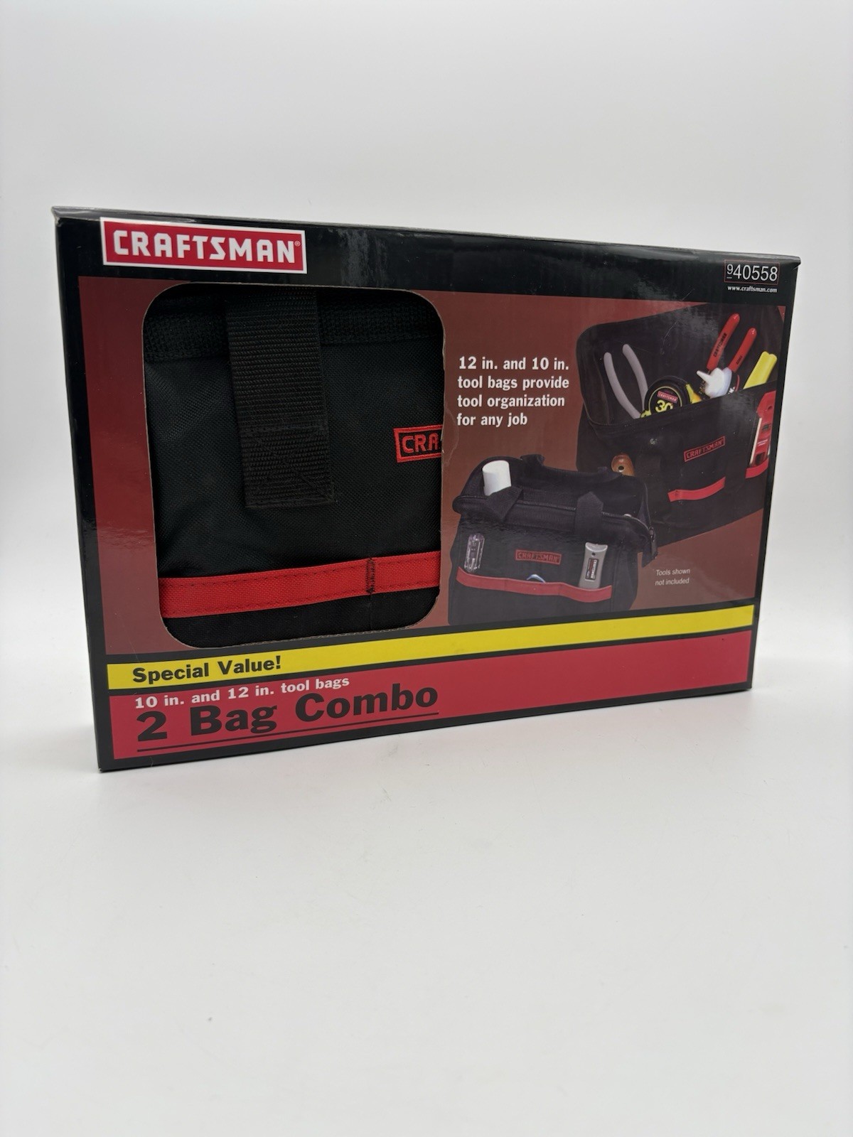 CRAFTSMAN 10 INCH & 12 INCH TOOL BAG COMBO SET, #40558, NEW IN BOX