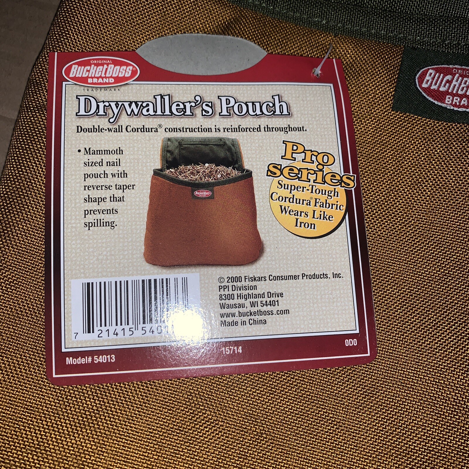 Bucket Boss 54013 Drywallers Pouch With Belt Electrical Pouch Tool New