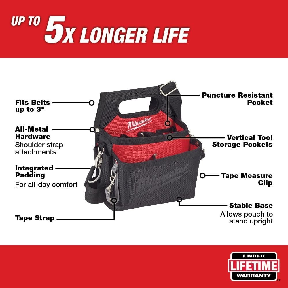 Milwaukee 15-Pocket Electricians Tool Holder & 6-in-1 Wire Stripper Pliers