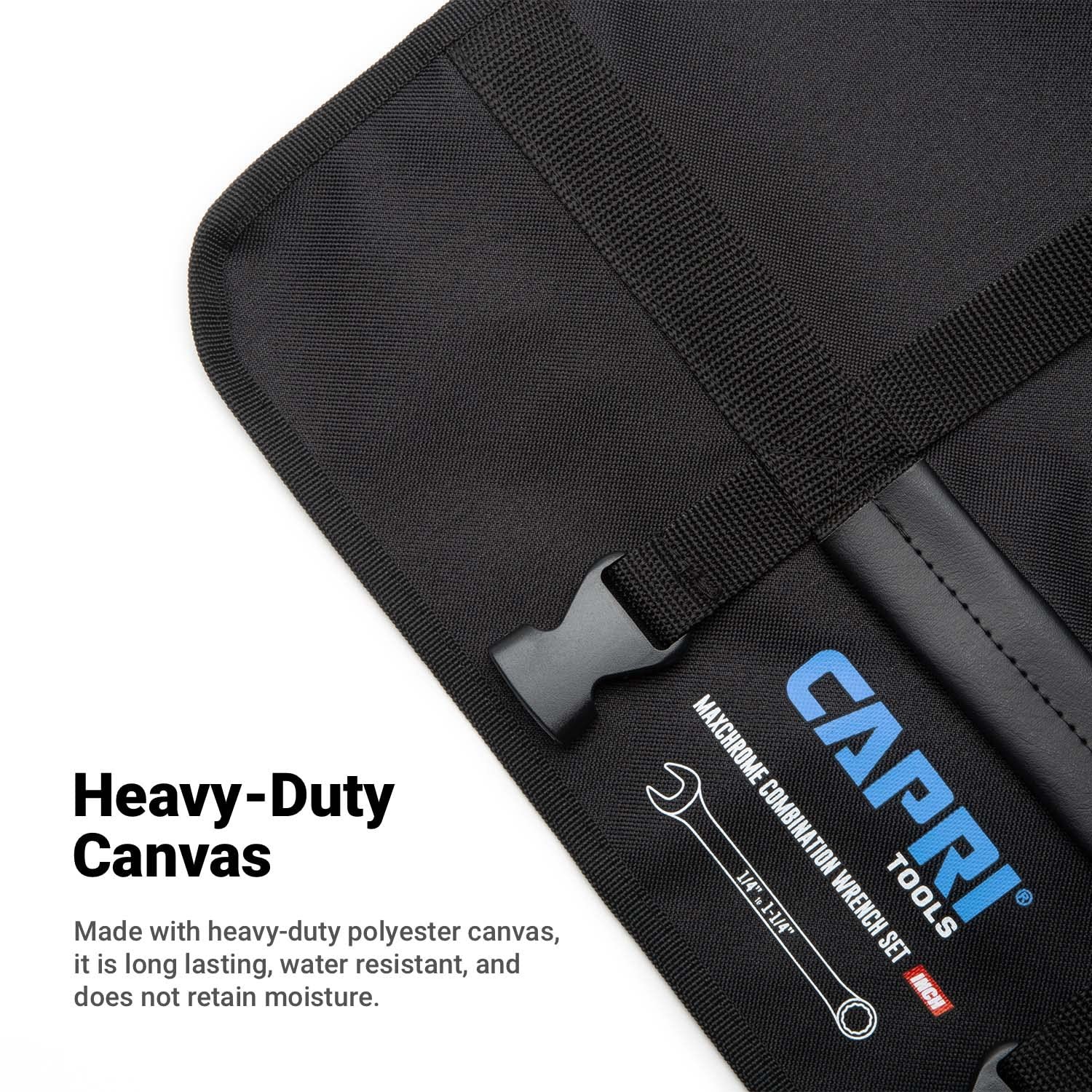 Capri Tools Wrench Roll Up Pouch, SAE, 17 Pockets, Standard Pocket, Black