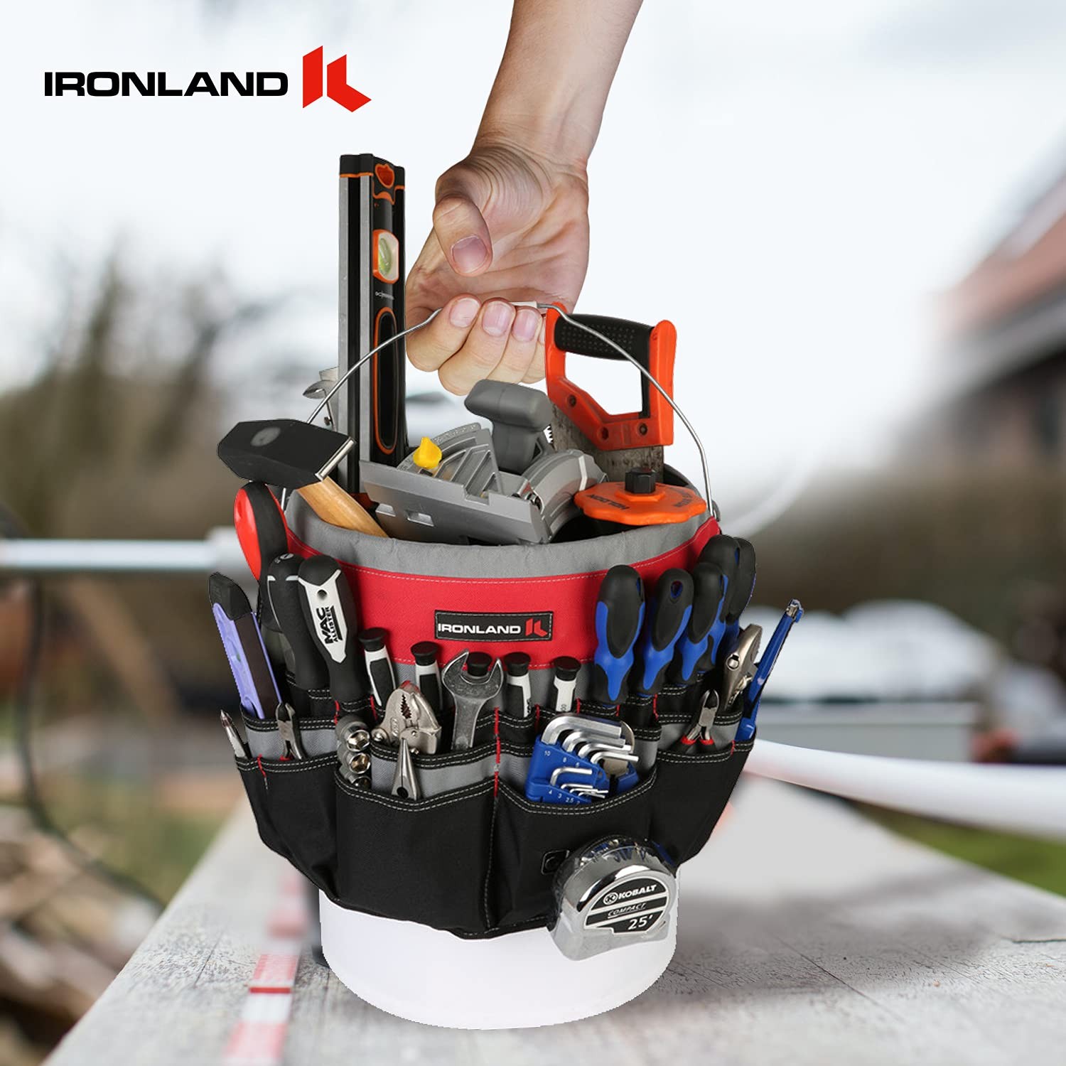 Bucket Tool Organizer, 51 Pockets, Fits 3.5-5 Gallon, for Garden, Constructio…