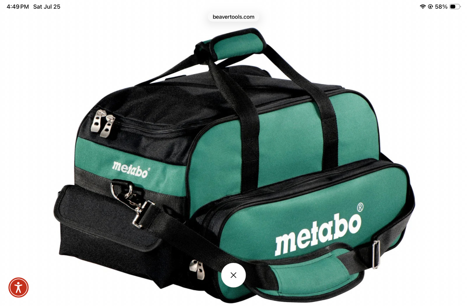 Metabo 657007006000 Accy. Tool Bag Size 12 x13 x18 Approximate Size