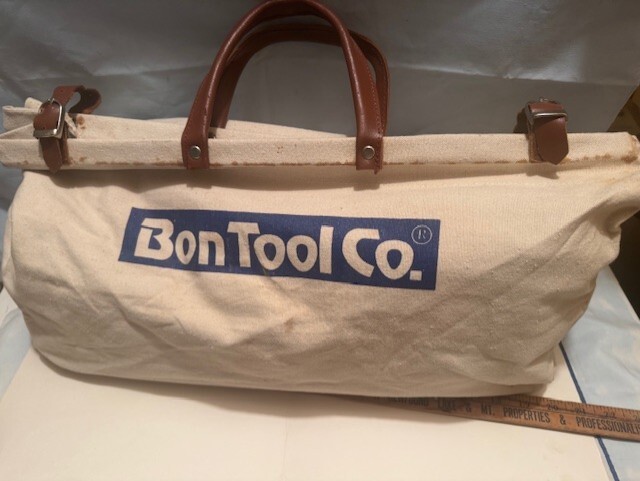 BON TOOL CO. – LARGE 20″ CANVAS LEATHER STRAPS & HANDLES TOOL BAGS