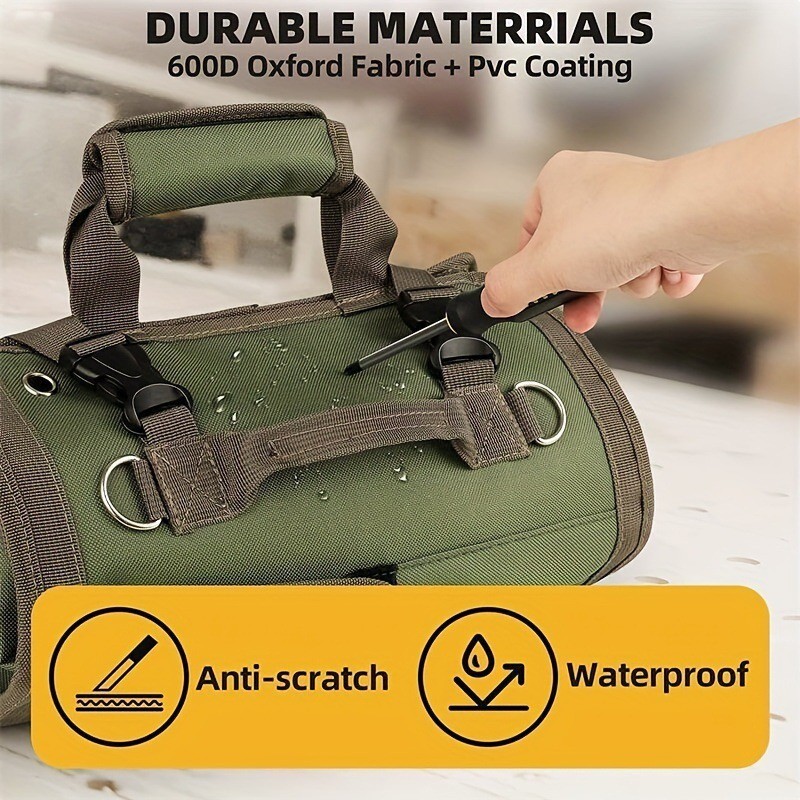 Nylon Tool Roll Up Bag Tool Organizer Wrench Roll Storage Pouch Portable