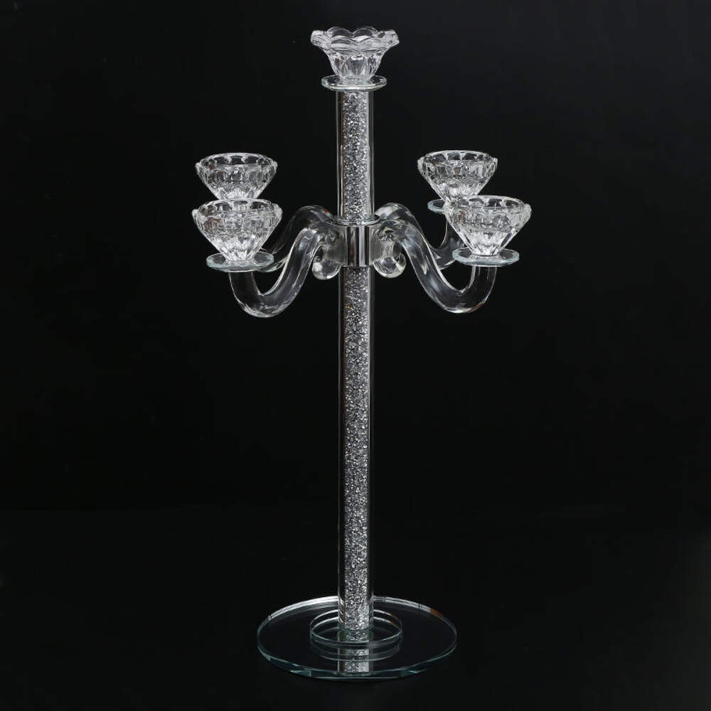 Tall Crystal Candelabra 5 Arms