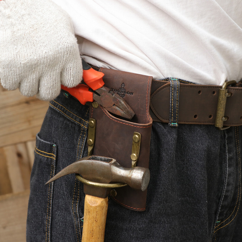 TOURBON 2-in-1 Workshop Tools Carry Belt Holster for Axe/Hammer/Wrench/Pliers US