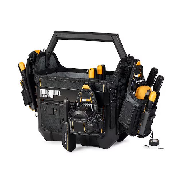 TOUGHBUILT Large Black Polyester 16-in W x 11.02-in D x 13.78-in L Tool tote