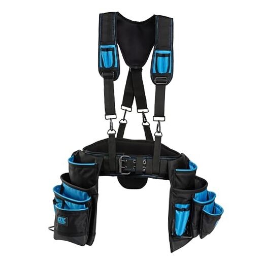 Pro Nylon Framing Tool Belt with Suspenders – 1680D Ballistic Nylon Tool Rig