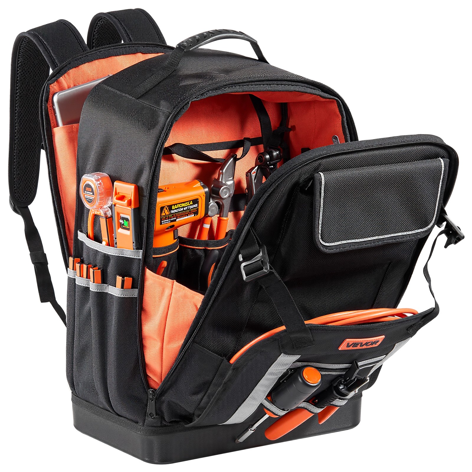 VEVOR Tool Backpack 56 Pockets Splash-resistant Jobsite Backpack for Electrician