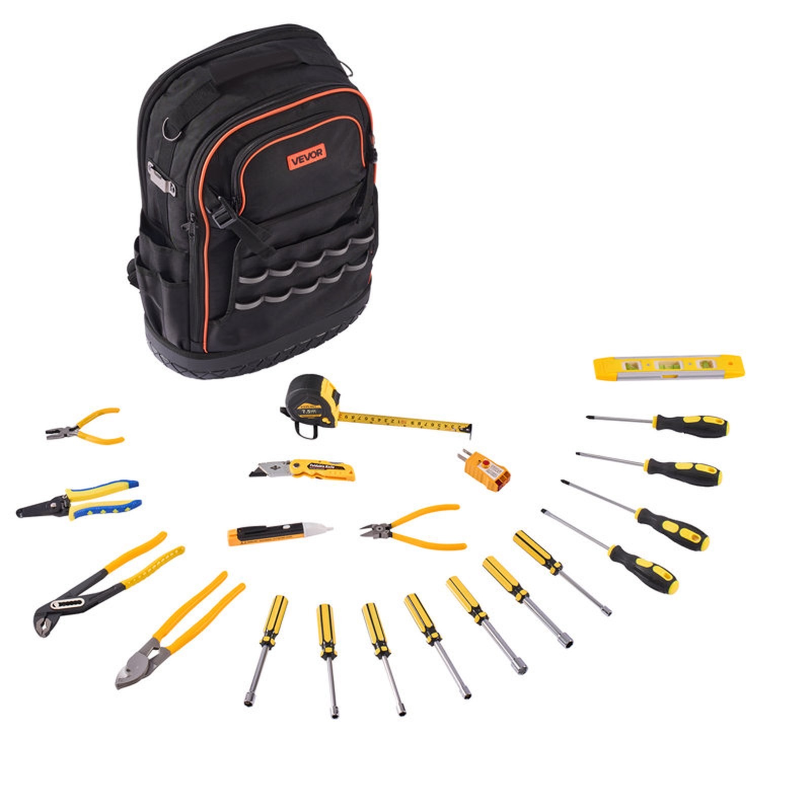 WFX Utility Tool Backpack with 21-Piece Tool Set – 65 Pockets