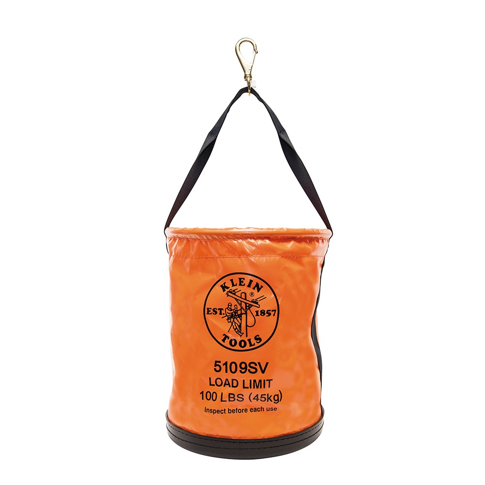 Klein Tools 5109SV 12in Vinyl Utility Tool Bucket Orange Swivel Snap Cat. 2012