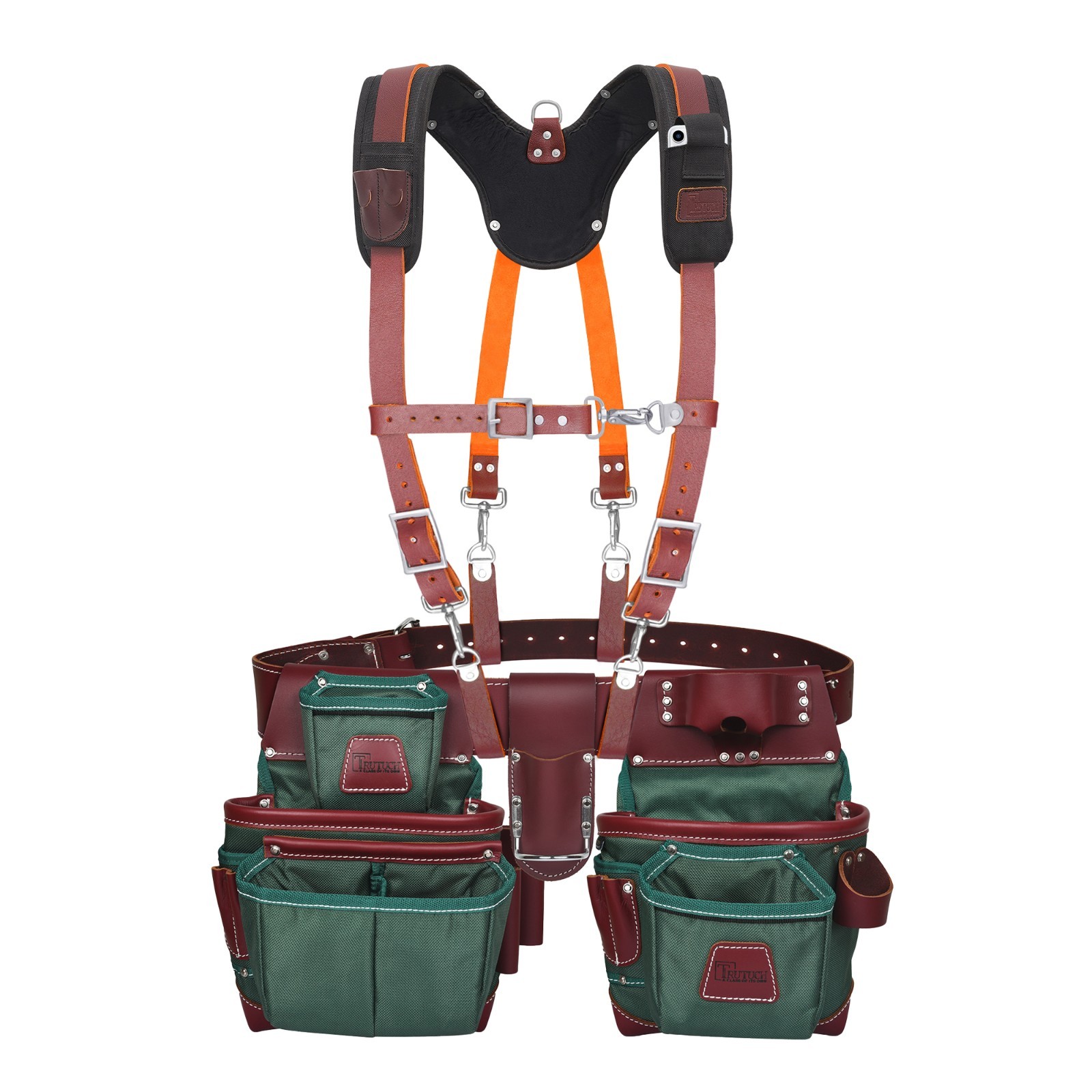 TRUTUCH Nylon and Leather Tool Belt with Leather Work Suspender | Framers