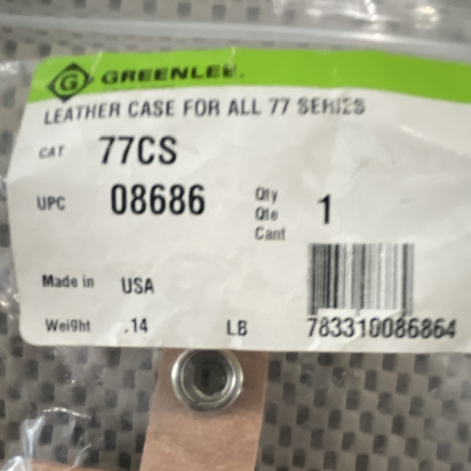 Greenlee 77CS Leather Case Beige Leather 08686 Cable Tester Holder 1 Item