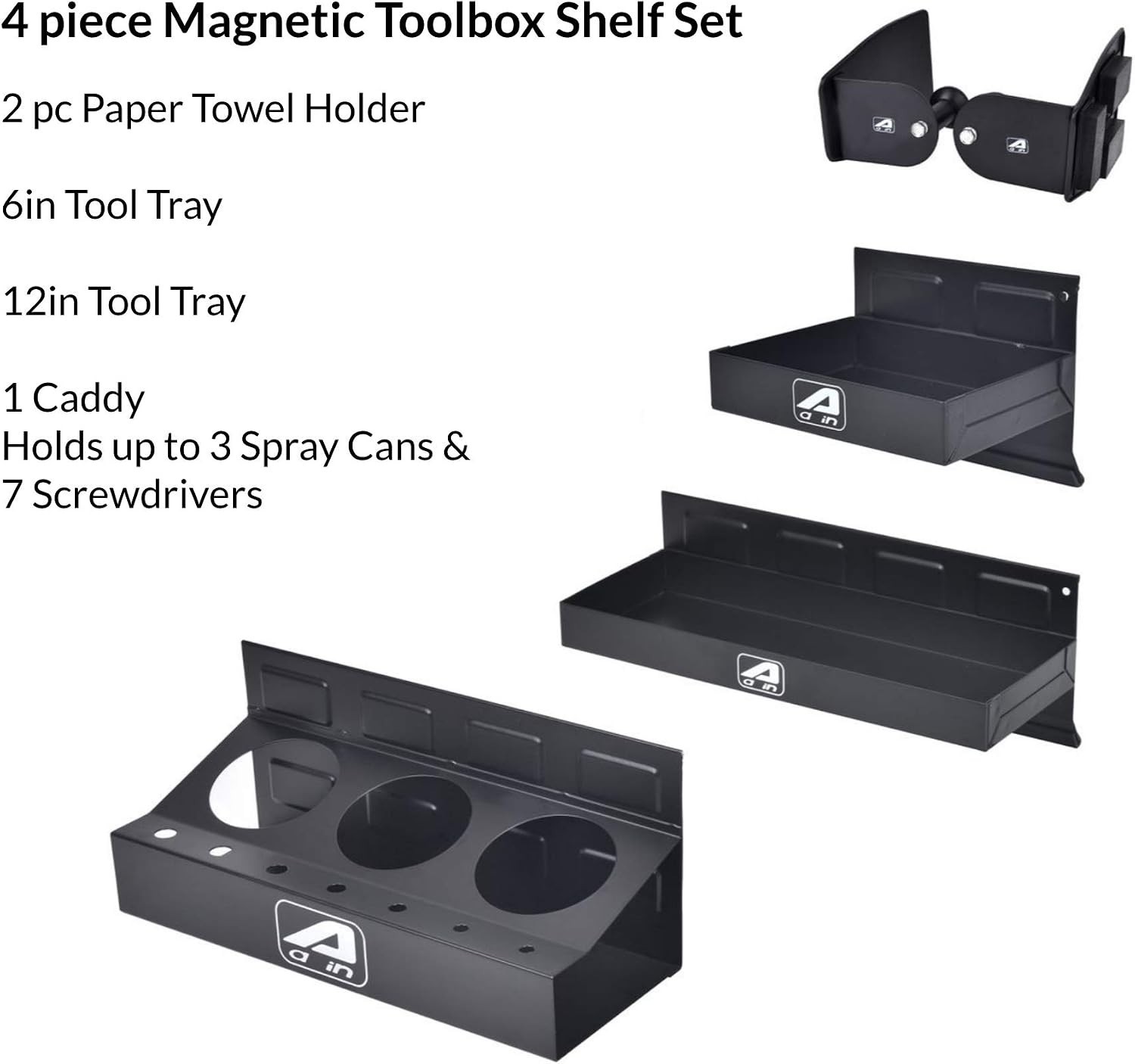 Magnetic Toolbox Tray Set with Can Caddy – Perfect for Mechanic Shops & Garages