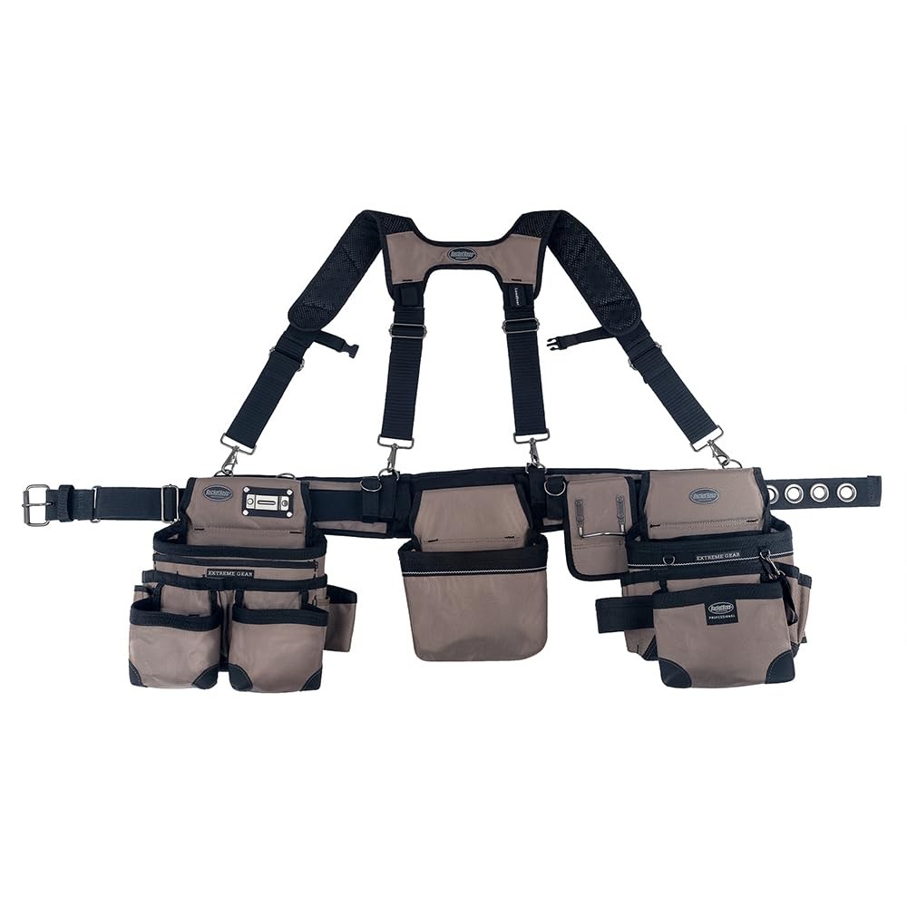 Bucket Boss 3 Bag Tool Bag Set Suspenders In Tan 55185-Tn Tan