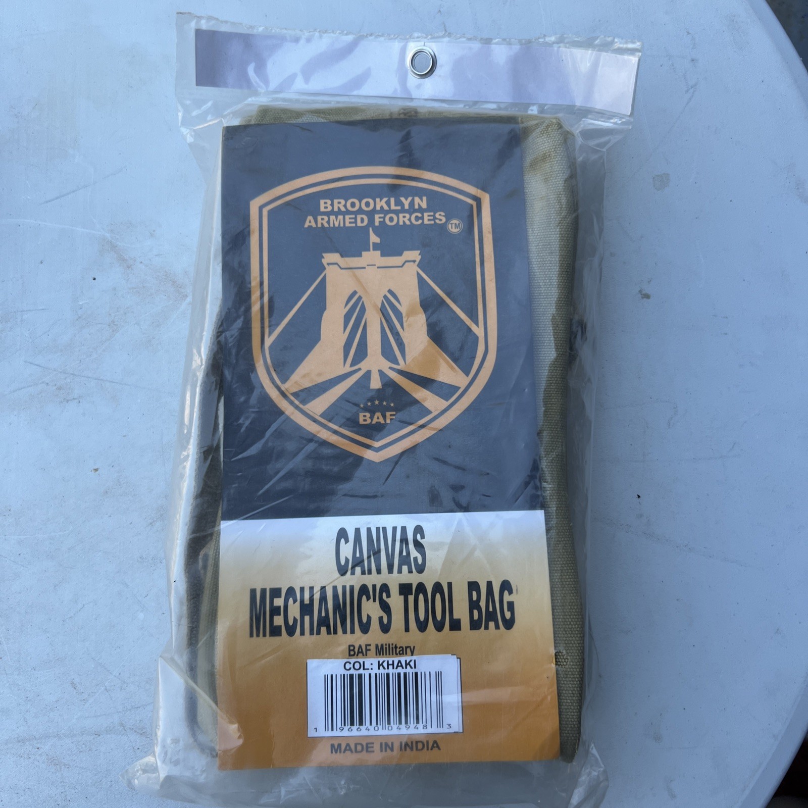 TOOL BAG, CANVAS MECHANIC’S (BLACK IN COLOR, BAF MILITARY)
