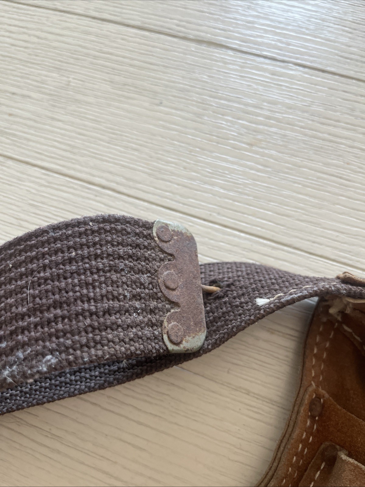 Vintage Suede Tool Pouch Nail Apron Heavy Split Cowhide No. 490X By Nicholas