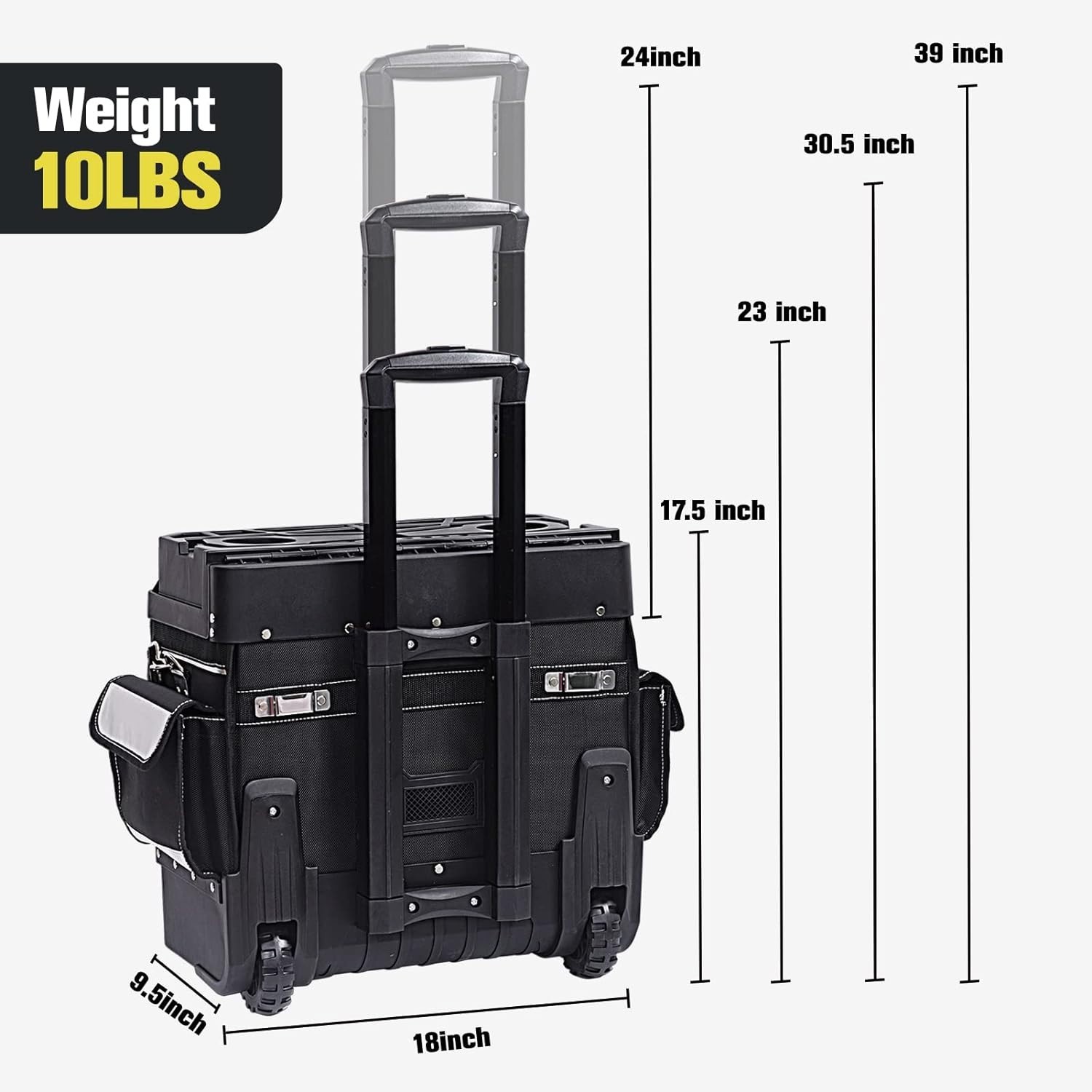 All-in-One 18” Rolling Tool Bag – Waterproof, Sturdy with Telescopic Handle