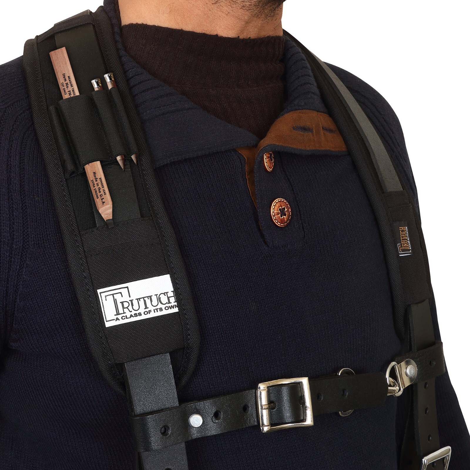TRUTUCH Nylon and Leather Tool Belt with Leather Work Suspender | Electrician